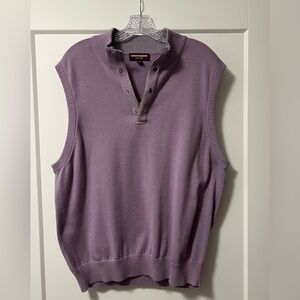 Johnston & Murphy lavender quarter zip men's vest – large